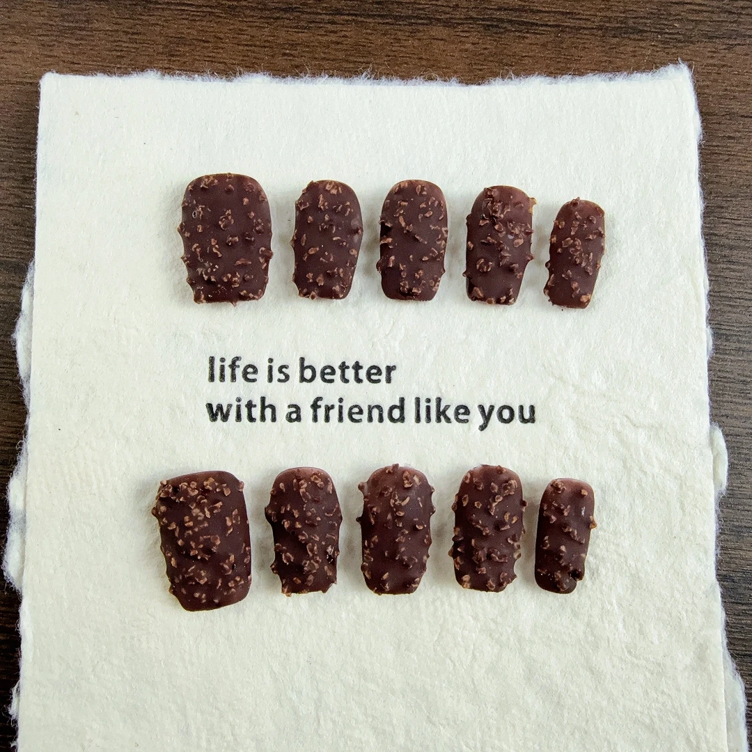 

10pcs high-end Simple and elegant style, hand-painted chocolate texture, casual short style handmade fake nails