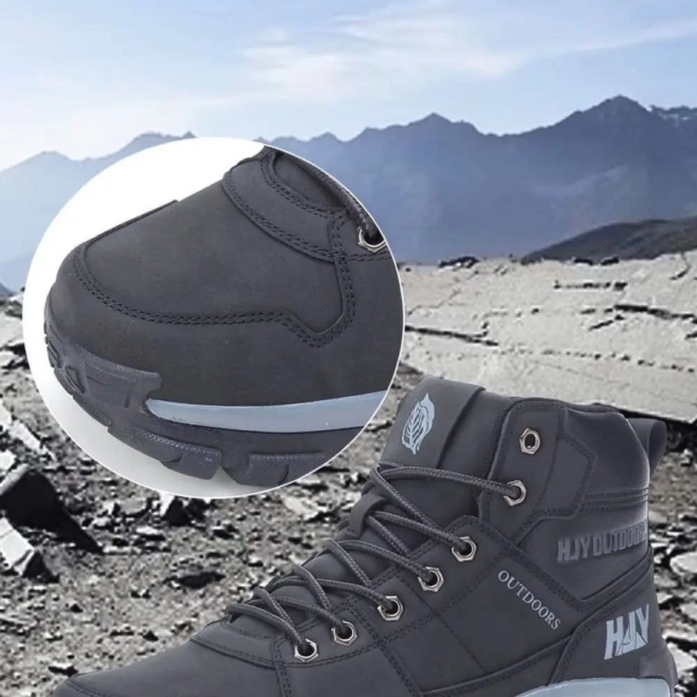 Mens Outdoor Hiking Boots Mid Top Tactical Climbing Sneakers Non Slip Wear Resistant Rubber Sole Sports Footwear