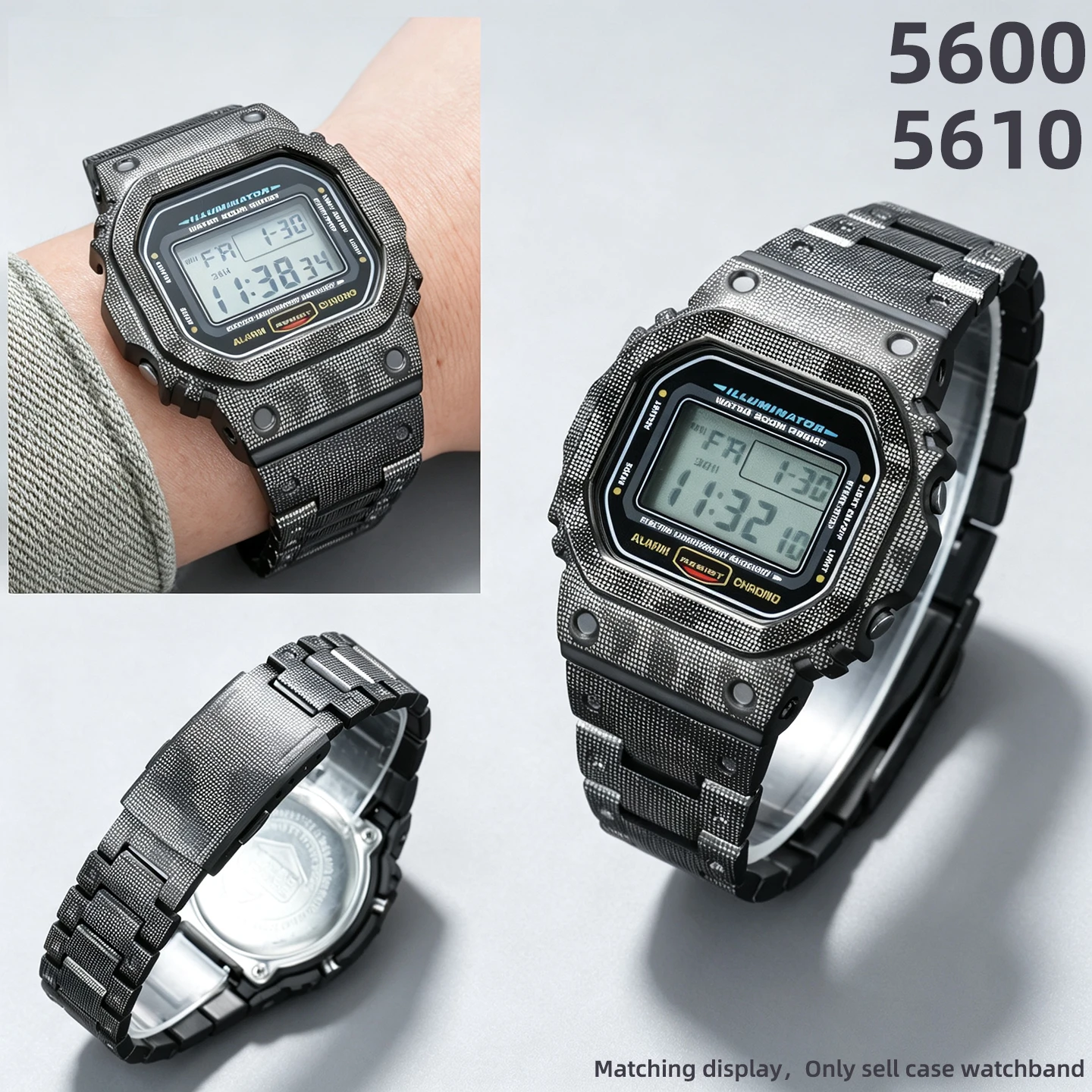 316L Upgraded Camouflage Stainless Steel Mod kit bezel For Casio GW-B5600 GMW-5610 GWX-5600 DW-5600 Titanium Case Watch Strap