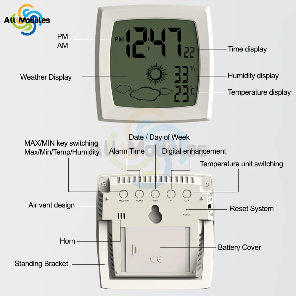 Hygrometer Indoor Room Thermometer Digital Humidity Meter with Temperature Monitor for Home Baby Room Offices Incubator