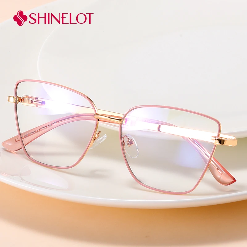 

81518 New Craft Cat Eye Eyeglasses Frame Female Eye Protection Glasses Full Metal Frame Youth Style Eyewear Delicate Accessories
