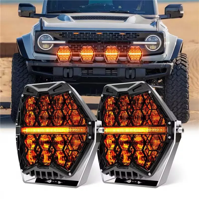 

120 Вт Hive Offroad Светодиодные рабочие лампы с бусинами IP68 Водонепроницаемые 7-дюймовые рабочие фары Светодиодные фары дальнего света для Jeep Tractor Truck ATV UTV