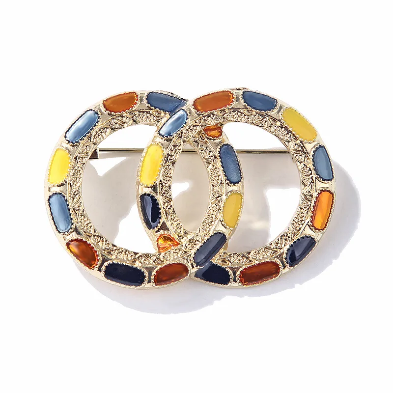 

Stylish Replica Antique Double Ring Enamel Brooch Women's Unisex Party Office Everyday Wear Suit Jacket Accessories Pin