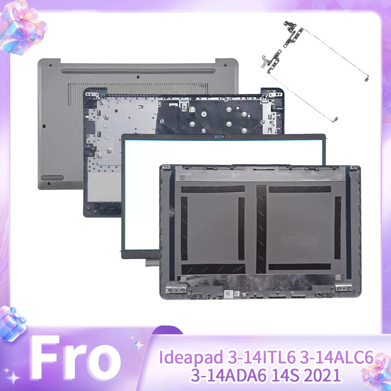 New Replace Cover For Ideapad 3-14ITL6 3-14ALC6 3-14ADA6 14S 2021 Laptop LCD Back Cover Front Bezel Hinges Palmrest Bottom Case