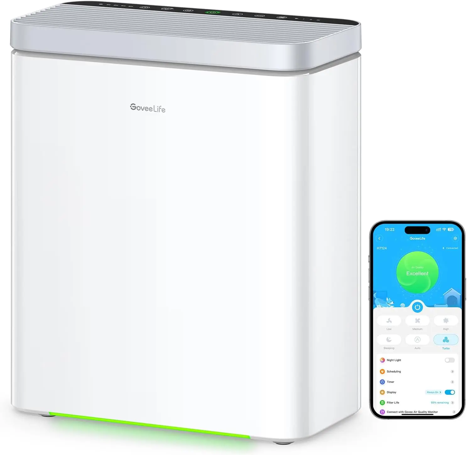 Smart Air Purifier for Large Rooms up to 1046 ft², PM2.5 Monitor, App & Alexa Control, Filters Pet Hair and Smoke