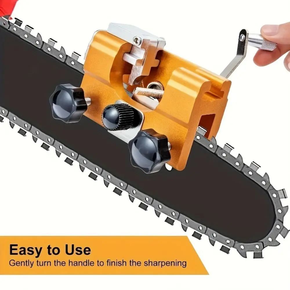 Portable Chainsaw Sharpener Jig Quick Grinding Hand Crank Chainsaw Sharpener Kit Mini Size Chain Clamp Chain Sharpener