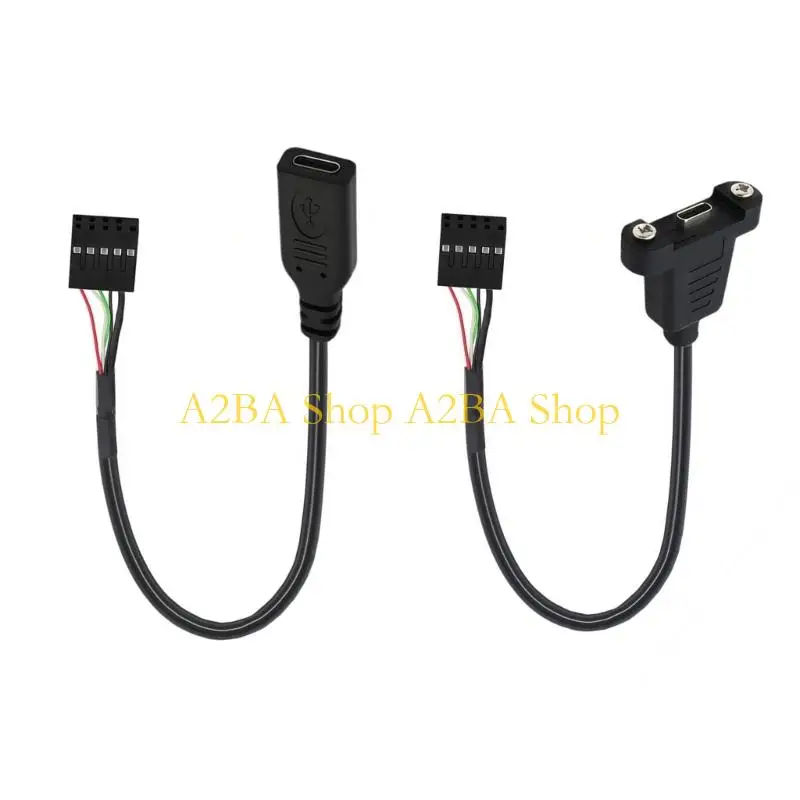 A2BA Internal Front Port Type C Female Cable, 20CM 9-Pin USB Header Conversion Wire for PC Front Port Service Work