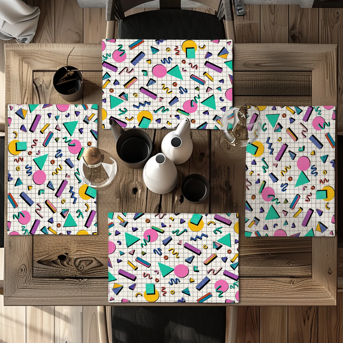 Romantic Swan Floral Pattern Polyester Placemat - Decorative Dining Table Coaster, Sweet Stylish Table Decoration for Home