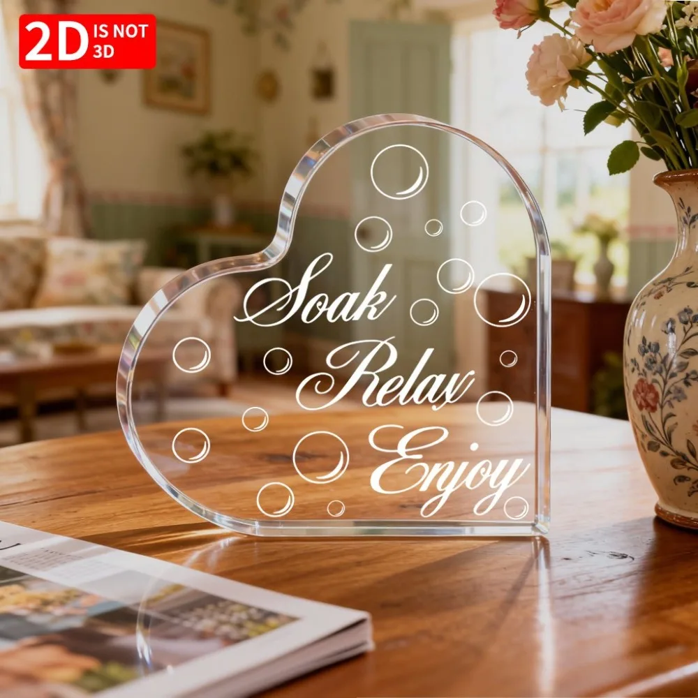 2D Plane - Immersive Relaxing Bathroom Bubble Decor Sign, Ramadan Mother's Day Gift Tabletop Art Plaque