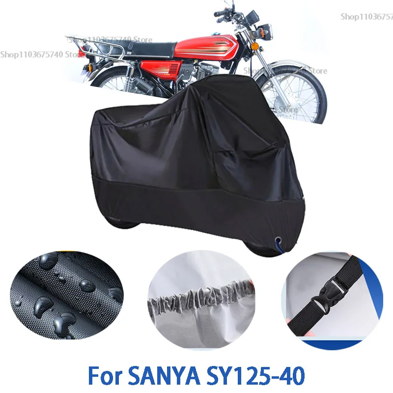 

Полный чехол для мотоцикла SANYA SY125-40, автомобильный уличный солнцезащитный чехол, пыль без ушей, утолщенный оксфордский чехол, аксессуары