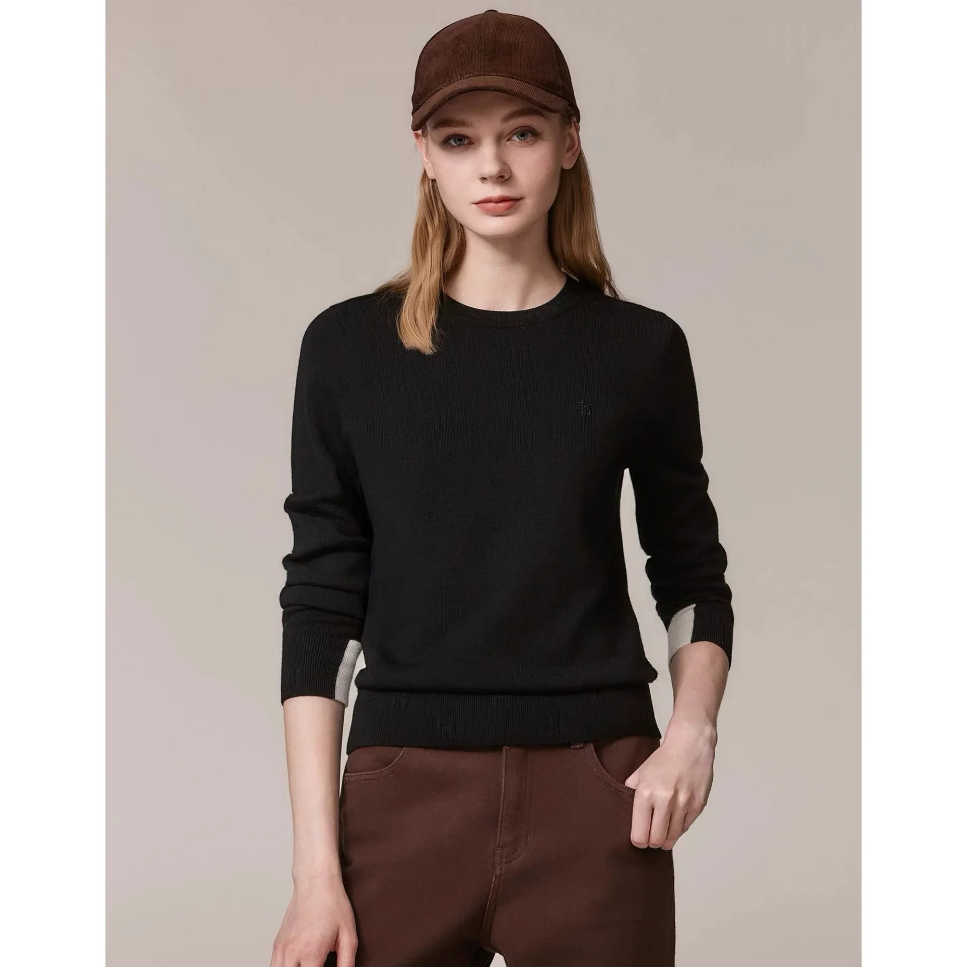 

Lemon Cheese HA Home 25, зимний повседневный круглый универсальный шерстяной вязаный свитер Ne Color для поездок на работу, женский модный свитер