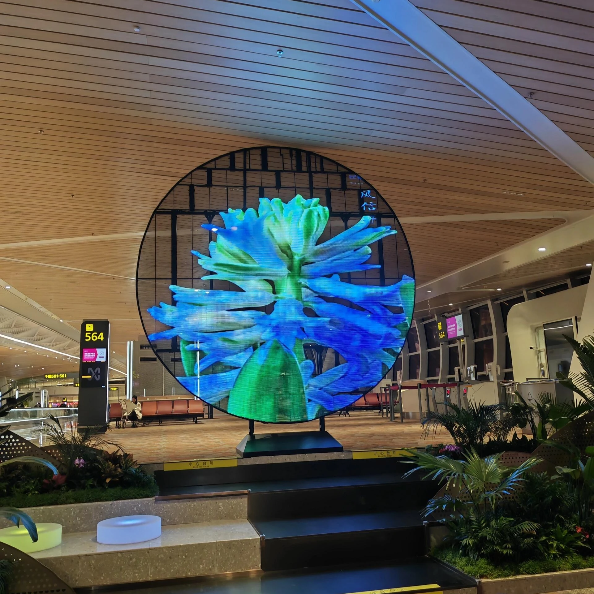 High Transparency P3.91 Round Full Color LED Display Screen With 2000cd Brightness 5-Year Warranty For Shop Window Advertising