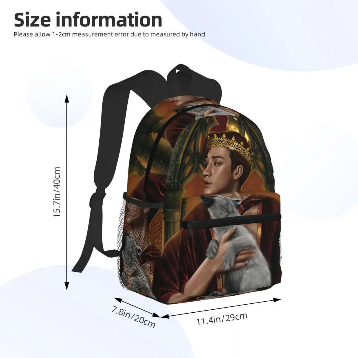 Cartoon Bang Chan KPOP  Student Backpack School Bag Hiking Travel Daypack for Men Women Fashion Bookbag Shoulder Bags