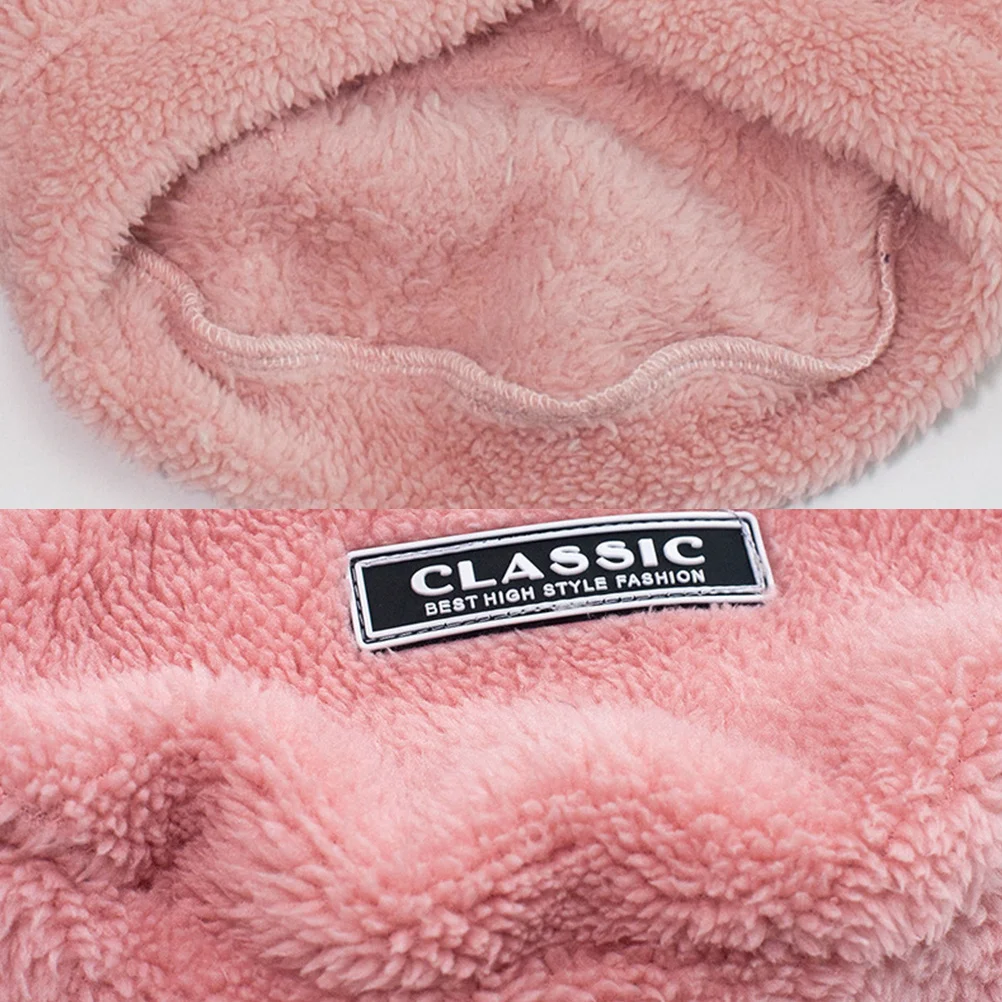 

Small Bear Ears Pet Clothes Winter Dog Sweater Hooded Thick Fleece Coat For Dogs Buckle Closure No Sleeve Warm Outdoor