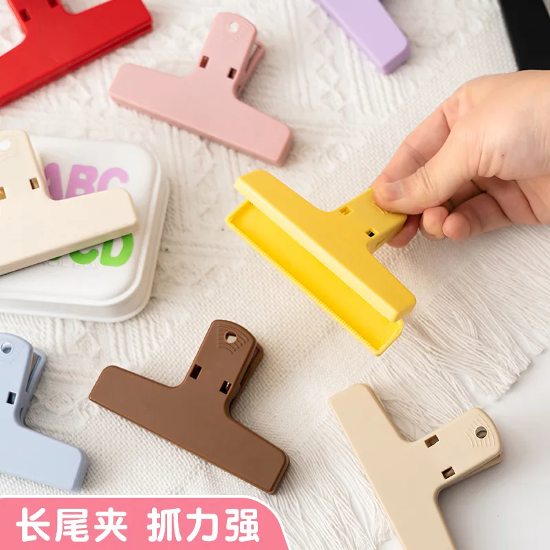 2Pcs Colorful Magnetic Long Tail Clip Paper Ticket Document Clip Cute Bill Folder for Office School Stationery Storage Clip