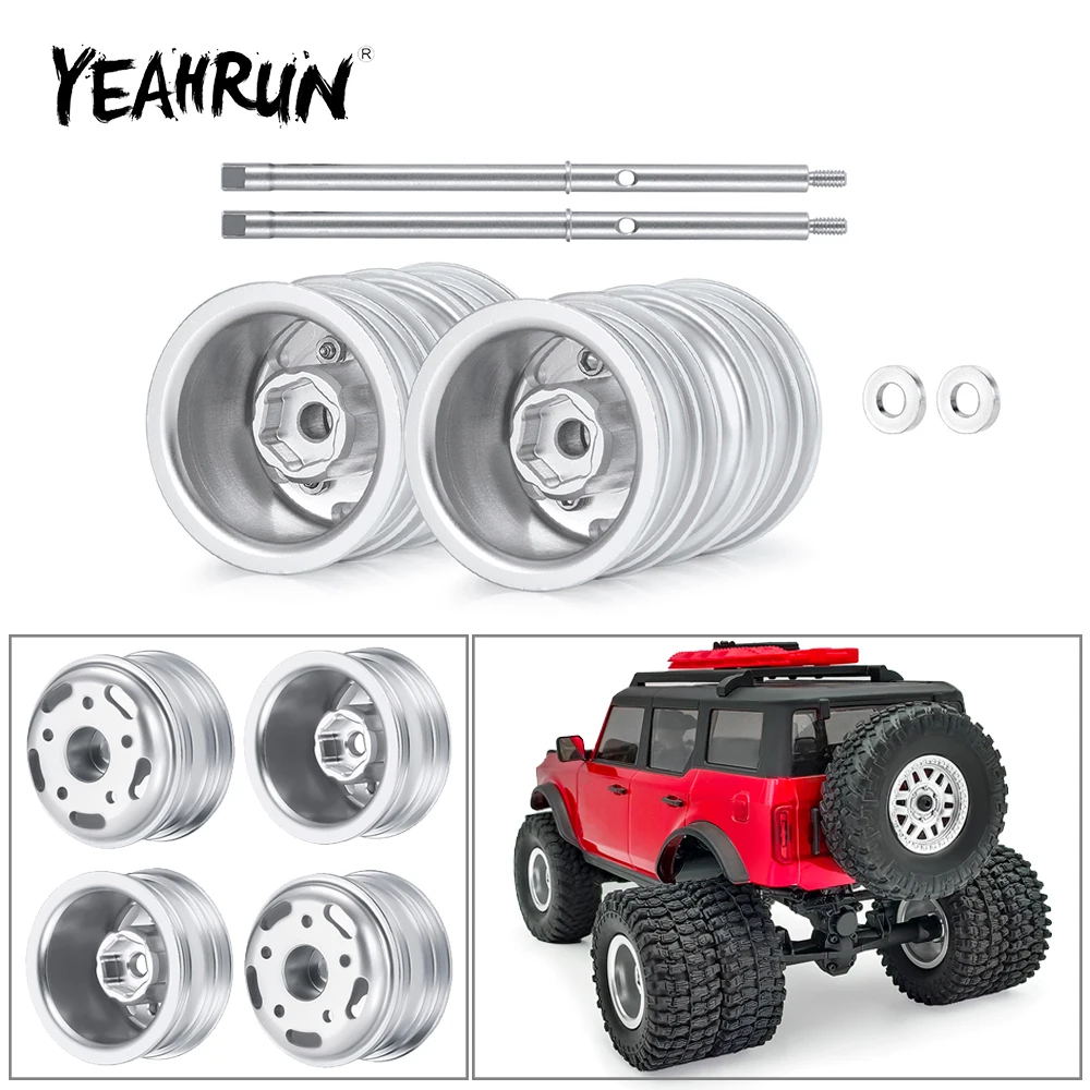 Yeahrun Aluminium Beadlock Vorder-/Hinterrad felgen cvd für axiale scx24 Riegel Gladiator Bronco Wrangler c10 rc Raupen wagen