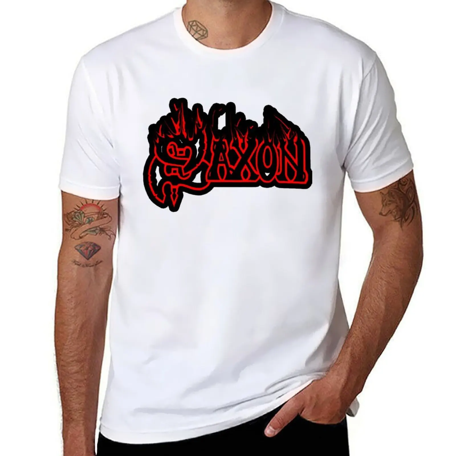 

SAXON METAL ARTWORK T-Shirt t shirt man cotton essential t shirt T-Shirt