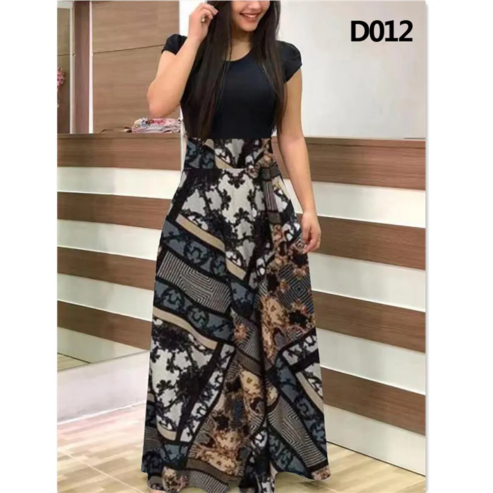 Vintage Clothes Roupas Feminina Vestido Summer Women's Floral Slim Fit Short Sleeved O-Neck Maxi Dress Is Fashion Long Dresses