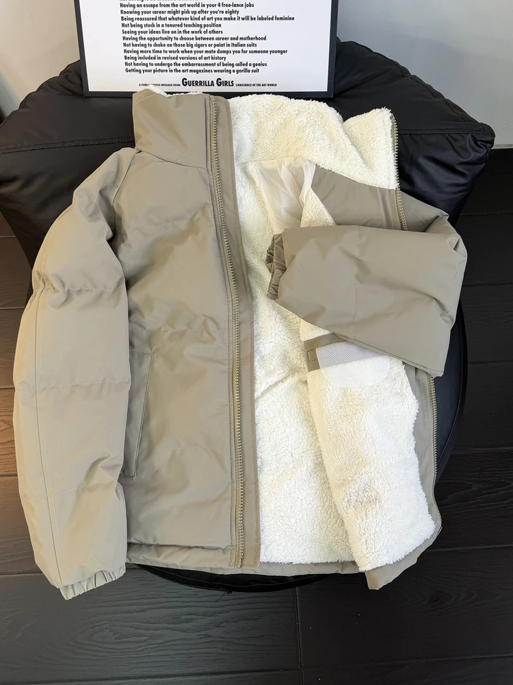 

Утепленная куртка из овечьего бархата для мужчин, морозостойкая, до -40°C, с хлопковым наполнителем, теплая, для холодной погоды