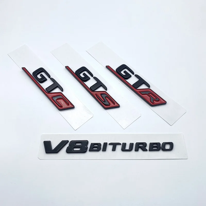 3D ABS Rear Trunk Decal Emblem Badge Sticker For Mercedes AMG GT R S C GTR GTS GTC  V8biturbo C190 Car Accessories