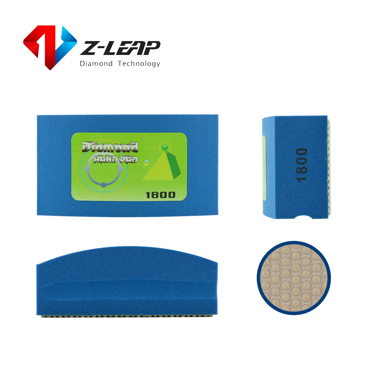 Z-LEAP Diamond Hand Polishing Pad 90*55mm Grit 60-400 For Glass Stone Marble Grinding Ceramic Tile