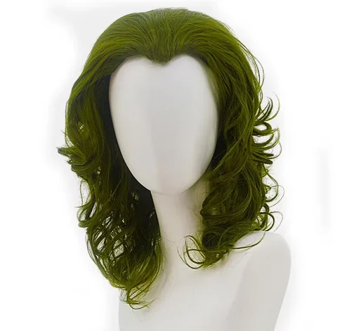 Clown Joker Men Wigs Green Wavy Movie Joker Cosplay Men's Costume Synthetic Hair for Halloween Party High Temperature Fiber Wigs