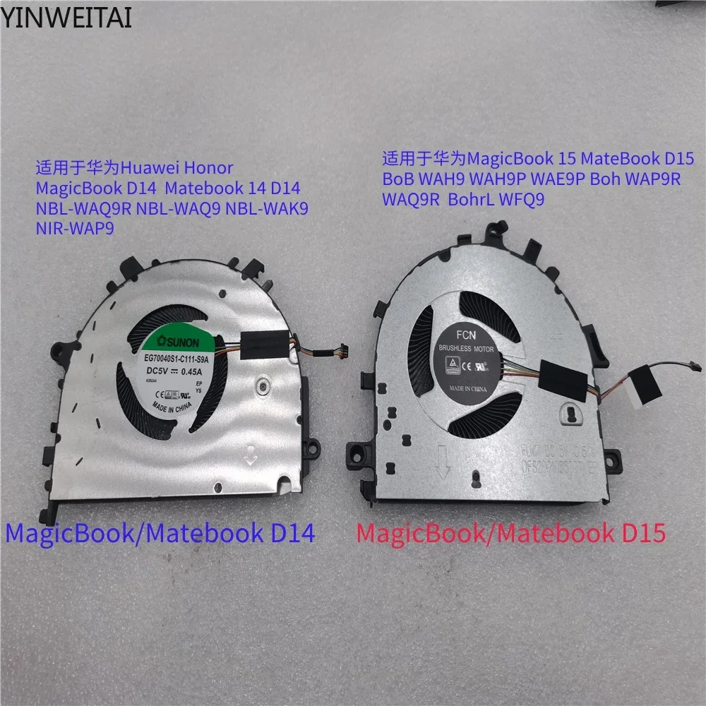 

CPU GPU Fan for Huawei HONER Magicbook MateBook 13 13S 14S D14 D15 16 X PRO BoB Nbl-WAQ9HNR
