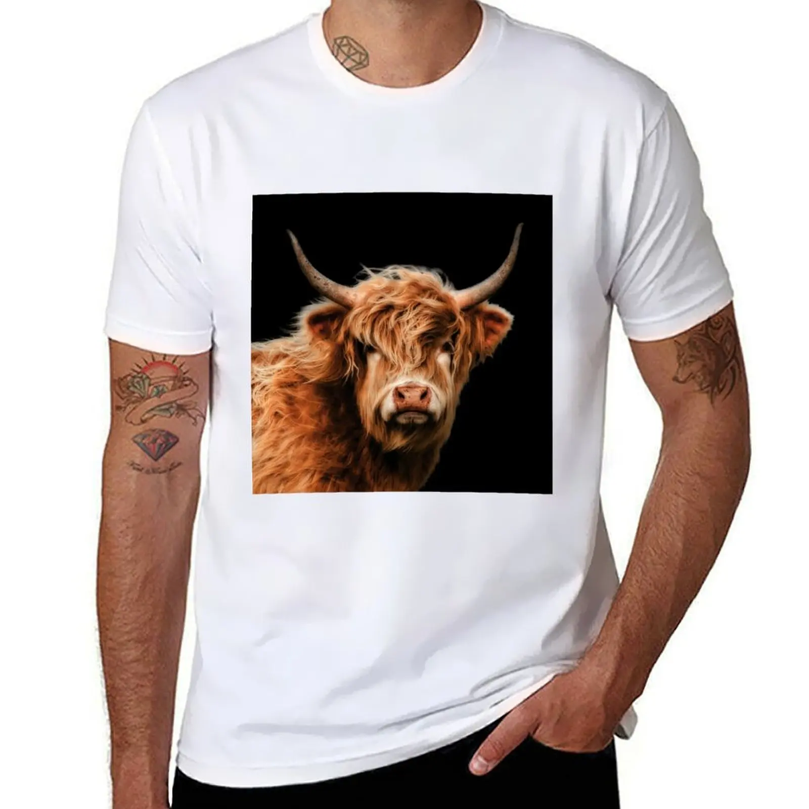 

Highland Cow In Colour T-Shirt cotton t shirt pack t shirts for man cotton T-Shirt