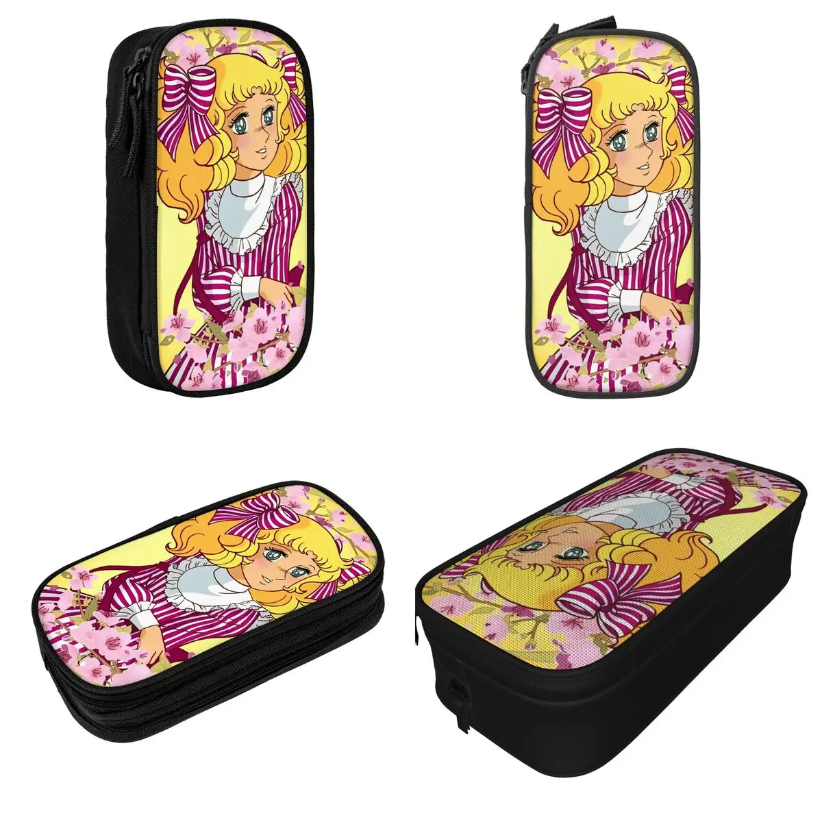 Süßigkeiten Süßigkeiten Manga Anime niedlichen Feder mäppchen kawaii Feder mäppchen Stift Box große Kapazität Bleistift Taschen Schul bedarf Reiß verschluss Briefpapier