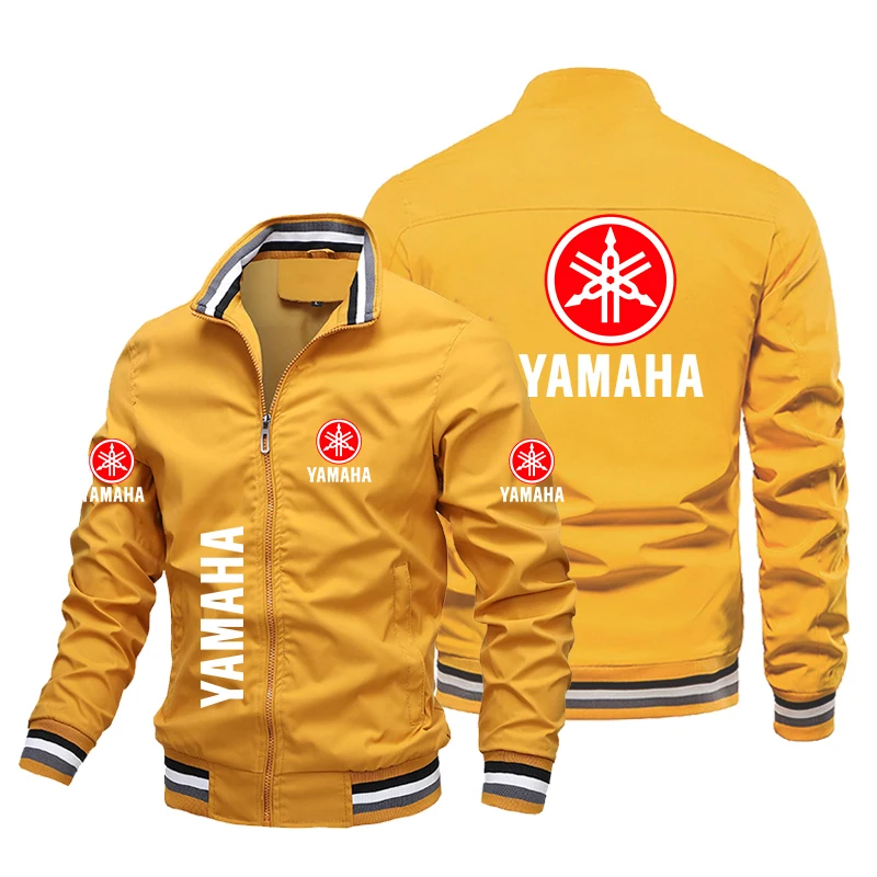 2024 New Men\'s Jacket yamaha motorcycle Logo Print Jacket trendy Casual Loose Men\'s biker Jacket Oversized yamaha clothing S-5XL