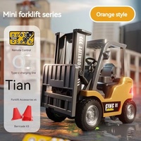 In Stock Hot Mini Rc Toy 1：64 Remote-controlled alloy forklift Engineering vehicle Tabletop toys Model Collection Gift For Boys