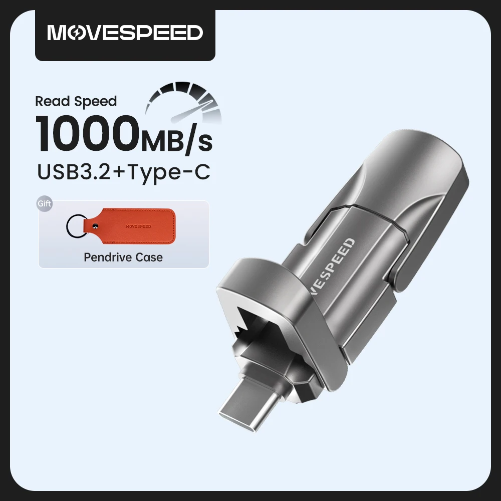 MOVESPEED 1000 MB/s Solid State Pen Drive USB3.2 Gen 2 Type C Flash Drive 1 TB 512 GB 256 GB 128 GB Pendrive voor PC Smartphone Tablet