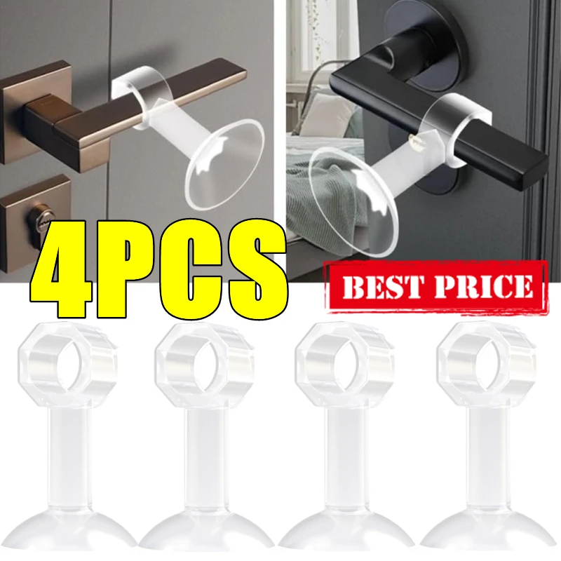 

1-4 шт. силиконовый дверной стопор для предотвращения столкновений, крышка дверной ручки на присоске, бесшумная защитная накладка, защита стены, дверная ручка, бампер