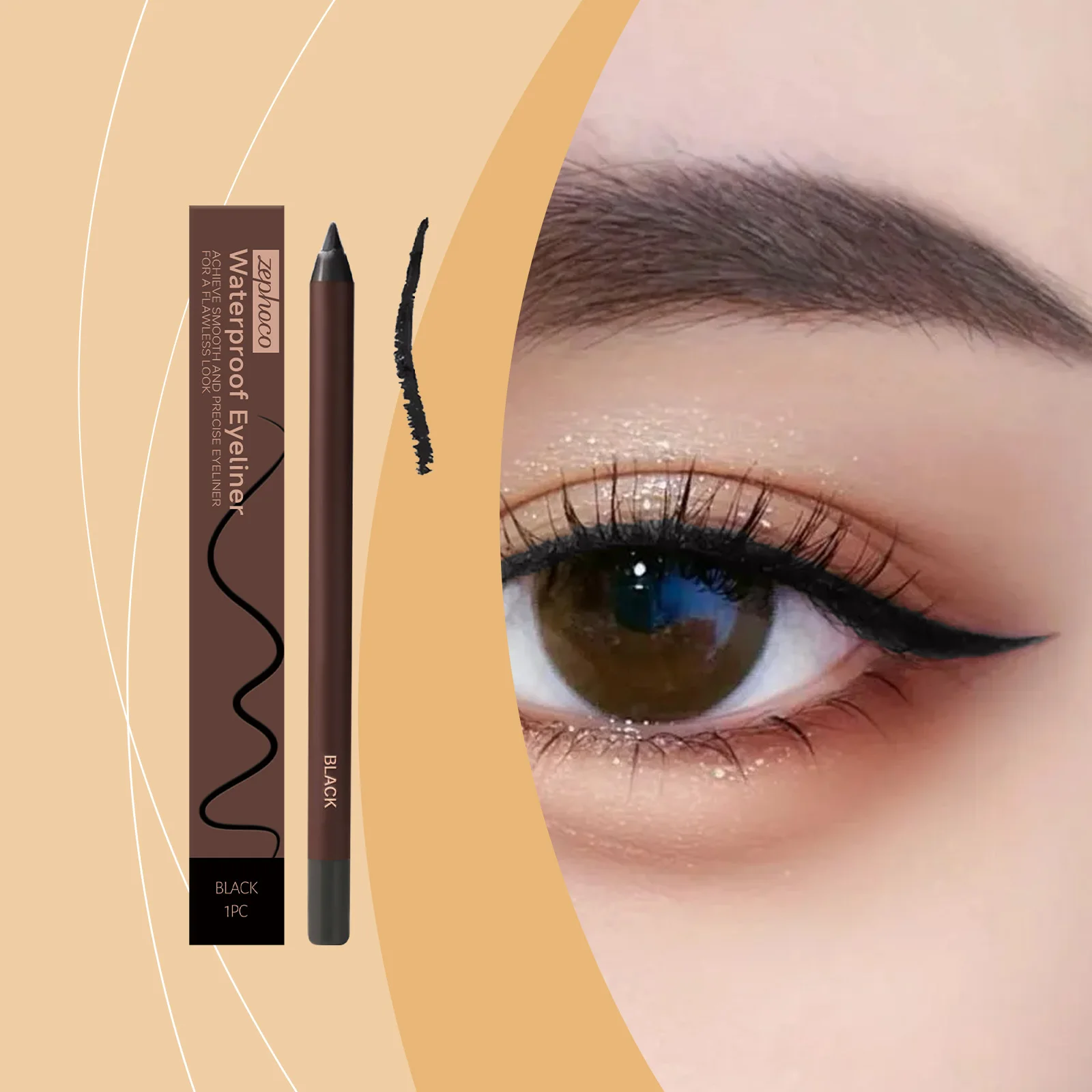 

Zephoco Waterproof Eyeliner Pencil Long Lasting Sweatproof Natural Matte Eye Liner Gel Black Brown Eyeliner Eye Makeup Cosmetics