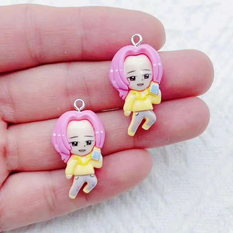 10pcs resin cartoon character jewelry earrings necklaces bracelets pendants DIY accessories image 2
