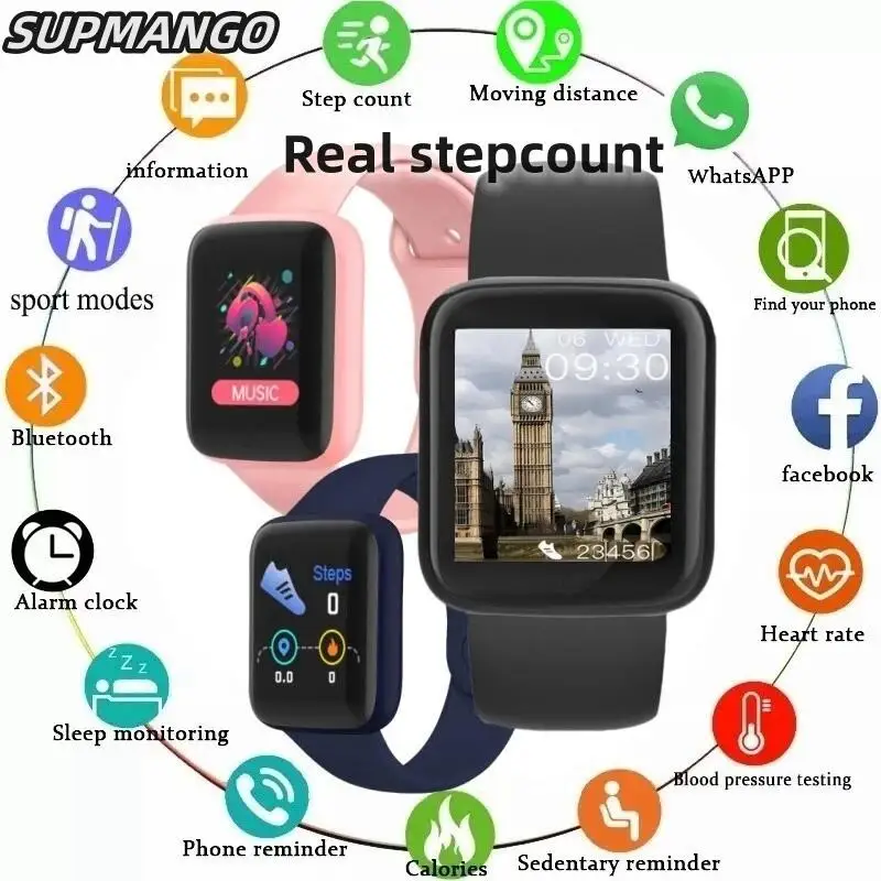 B37 Conteo de pasos reales El nuevo reloj inteligente recargable para hombres y mujeres Reloj de fitness Conexión telefónica Es completamente compatible