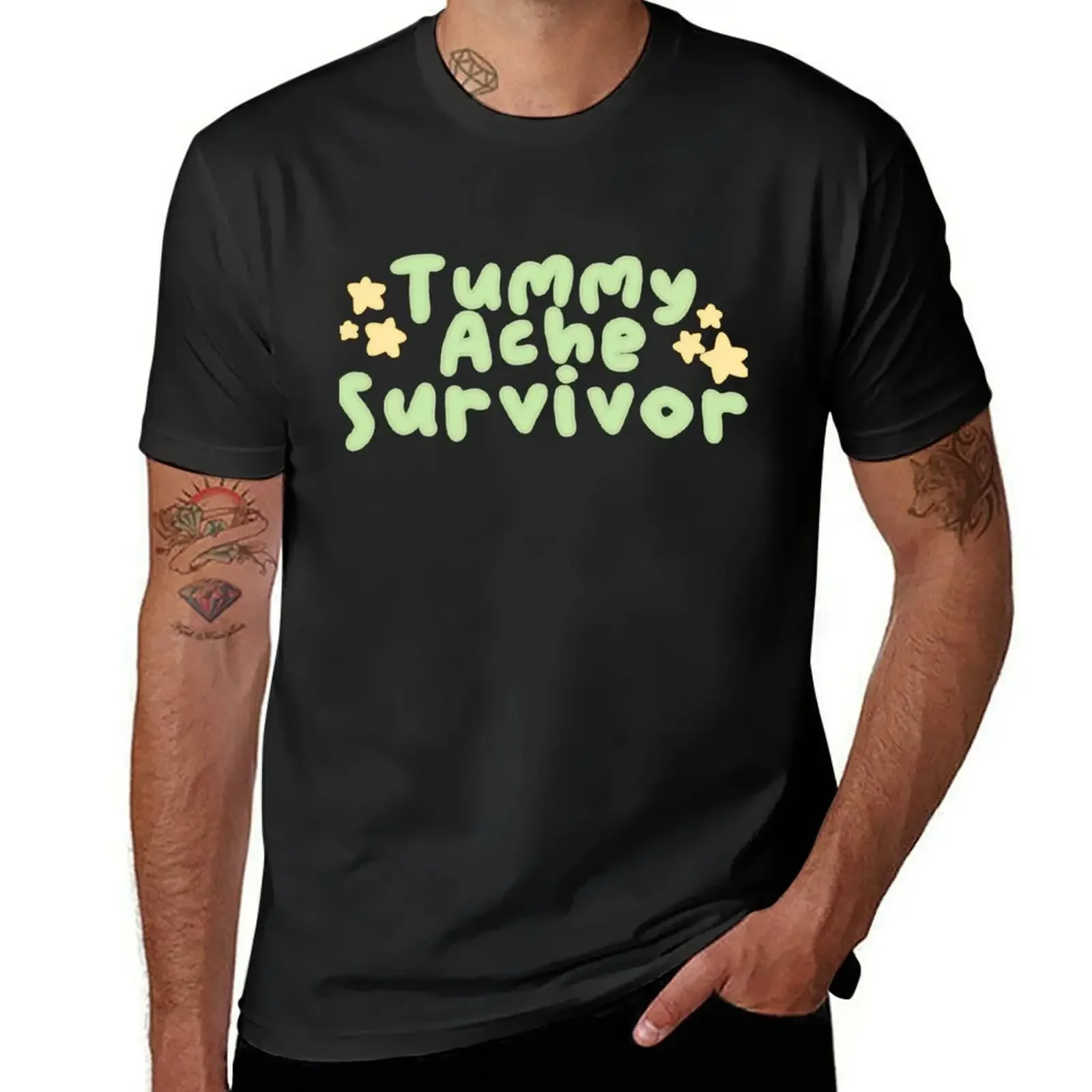 Tummy Ache Survivor in Mint Green T-Shirt summer tops essential t shirt sweat shirts, men