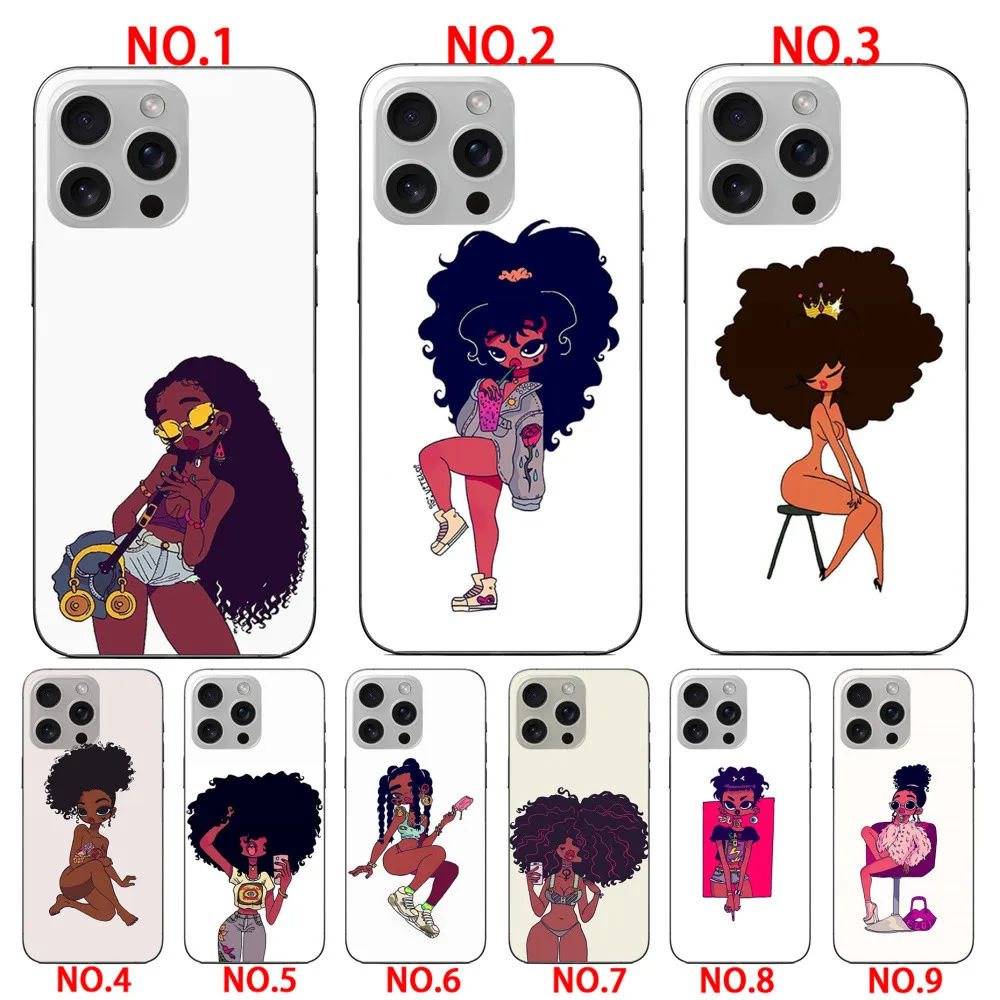 Afro Black Girl Magic Melanin Poppin TPU soft case  for iPhone 6 6 Plus 7 8 SE 2020 SE 2022 7 Plus 8 Plus X XS XR