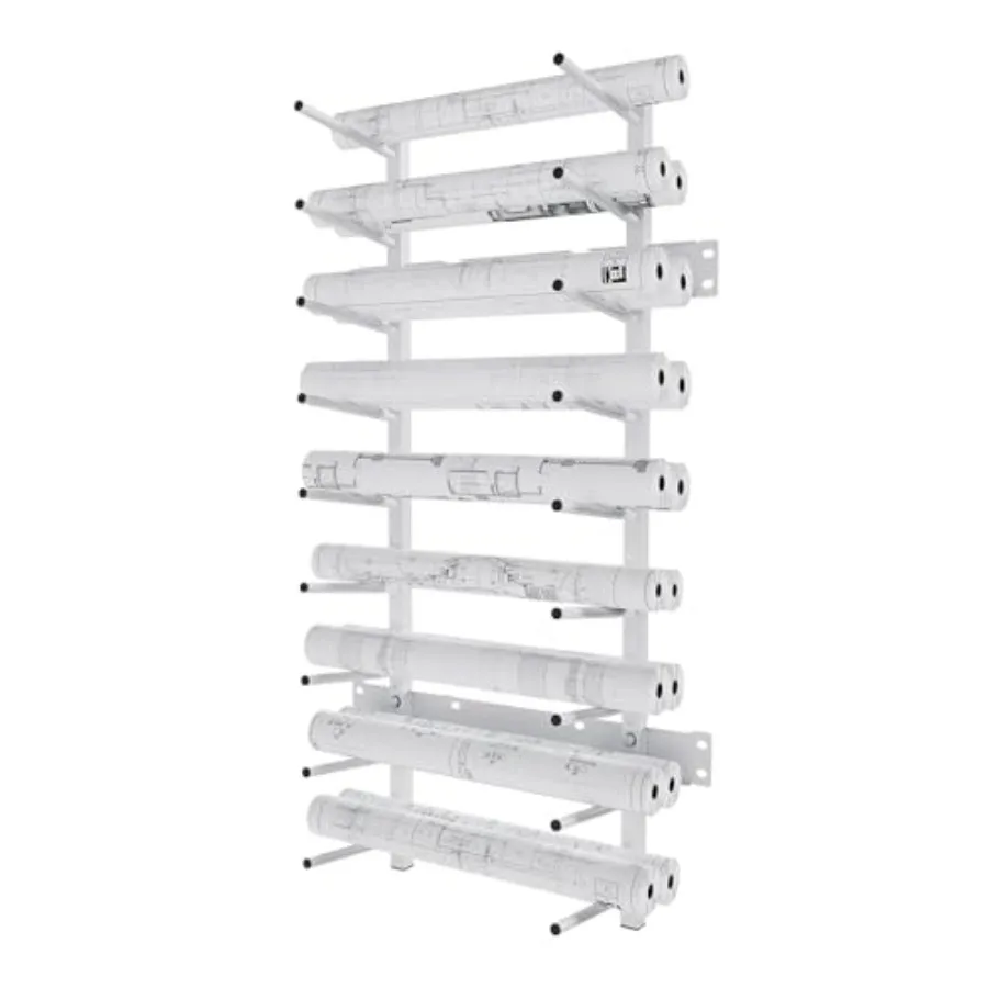 

Wall Mount Blueprint Storage Rack Hanging File Roll Poster Display Rack Heavy Duty Roll File Holder for Construction Plan Poste