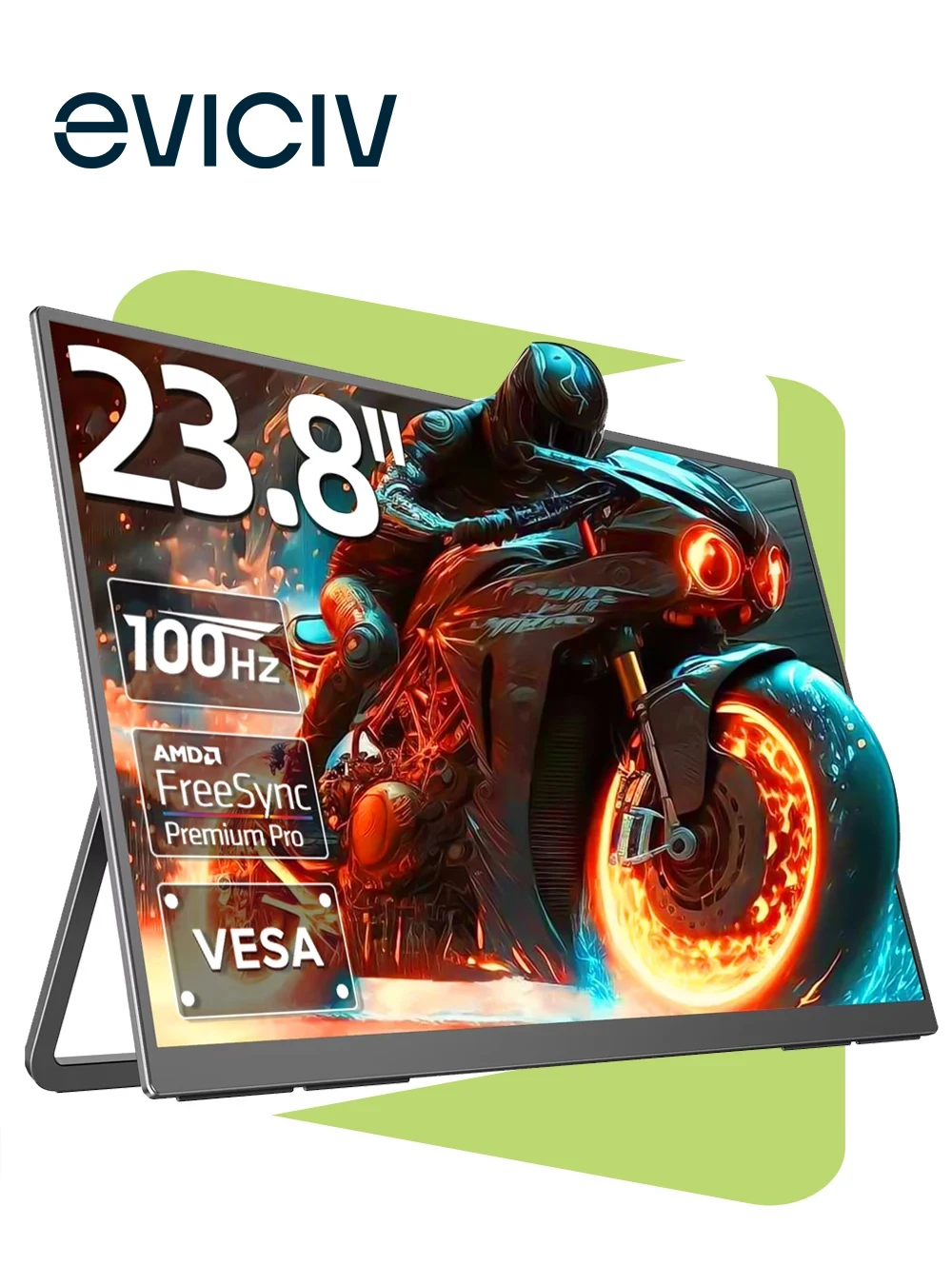 Portable 23.8 Inch Gaming Monitor with Adjustable Stand