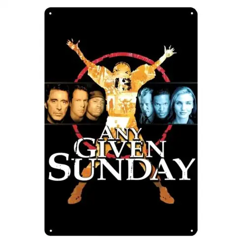 1p，Any Given Sunday Al Pacino Movie Metal Poster Tin Sign - 20x30cm Plate