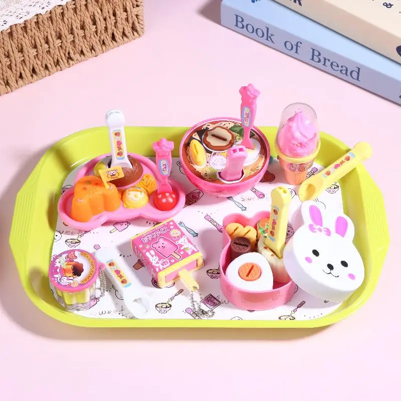 面白い模擬ディナープレート食品給餌おもちゃかわいいアイスクリームプリン弁当キットごっこ遊びおもちゃ子供のためのギフト