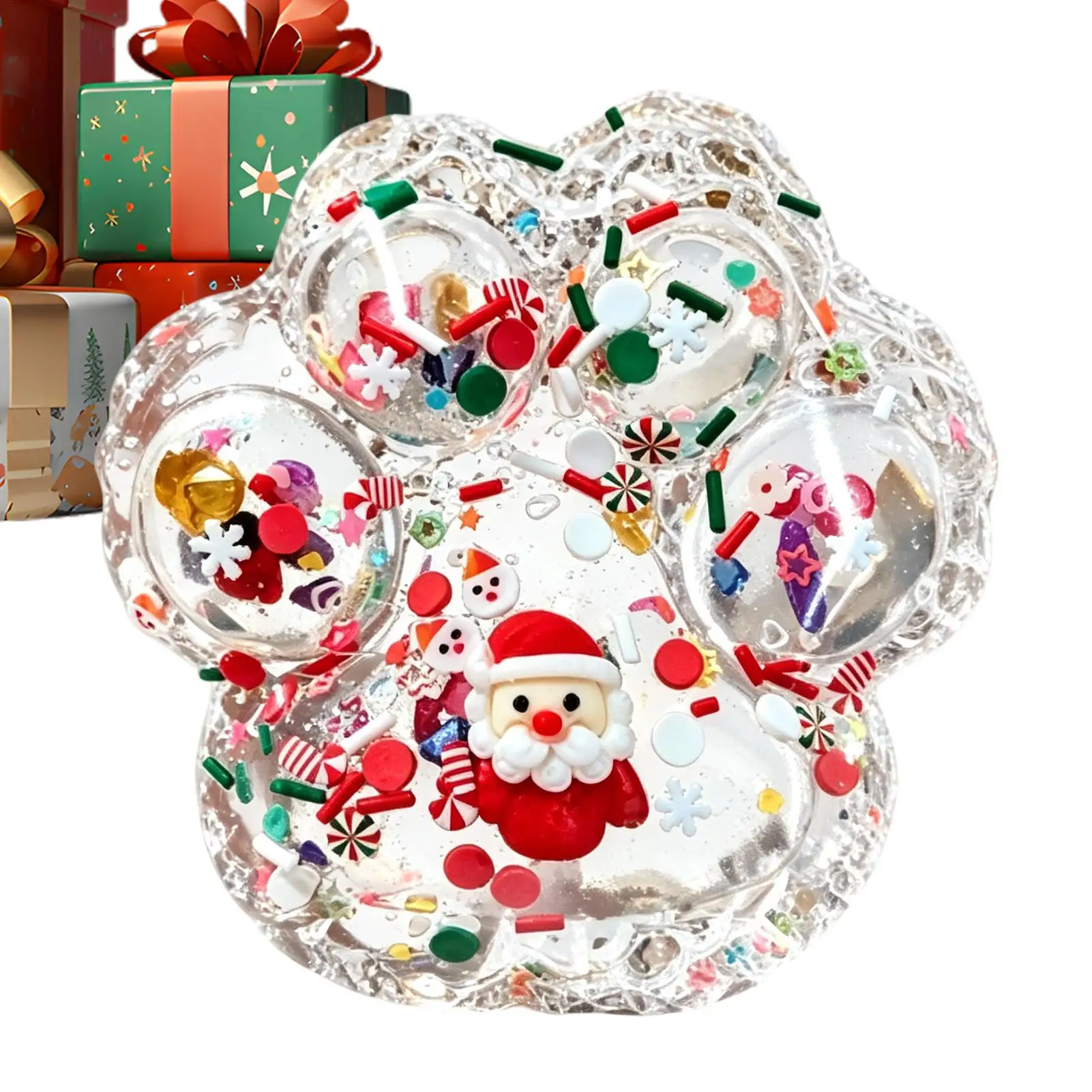 Christmas Sensory Toy Cute Soft Slow Rising Cat Paw With Santa Snowman Snowflake Inside Sensory Fidget Toys For Party Home