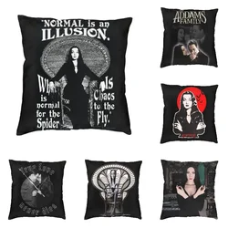 Morticia Addams Cushion Cover 40x40 Decoration 3D Print Normal Is An Illusion Throw Pillow Case for Living Room Double Side