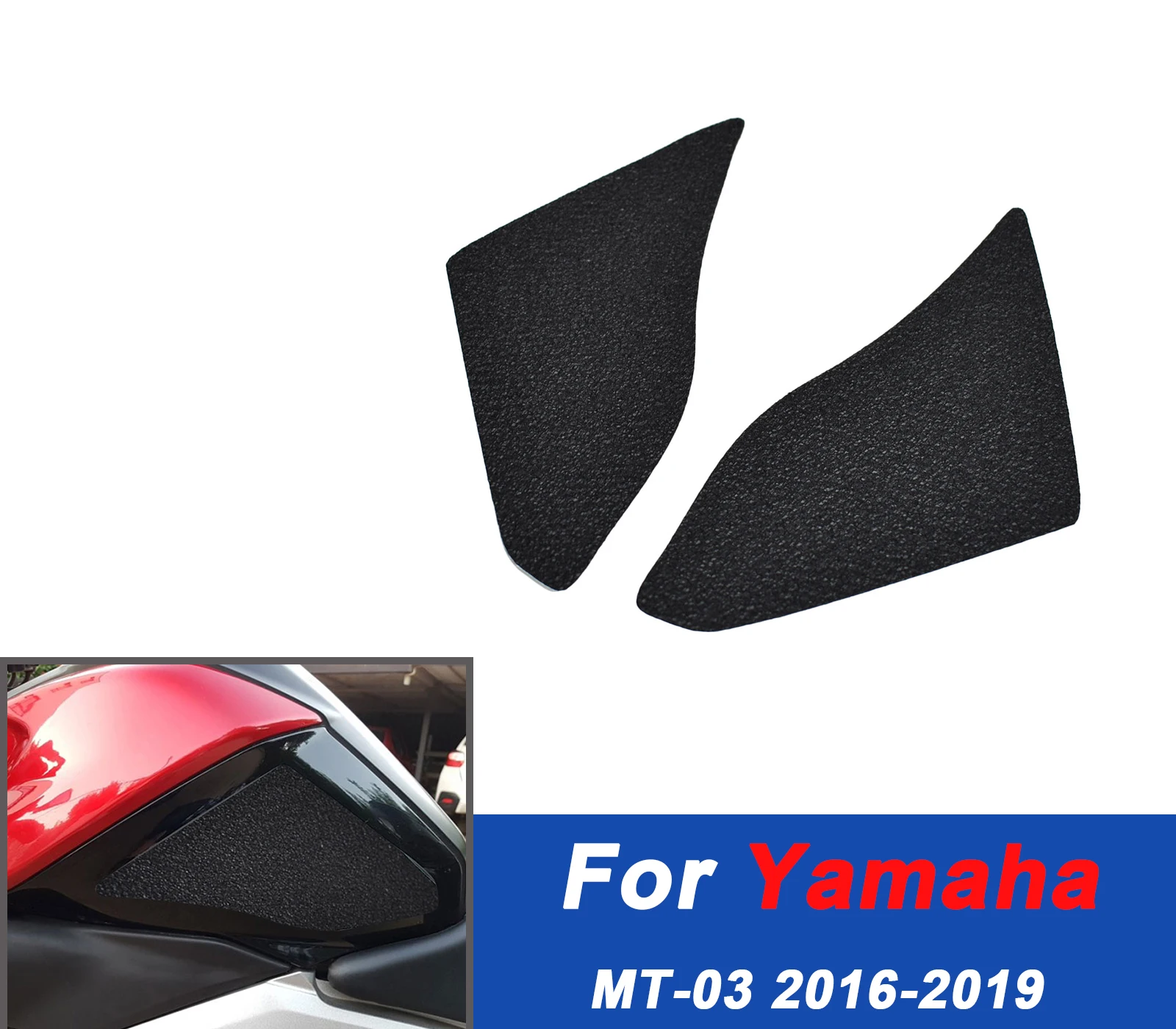 

Для Yamaha MT-03 накладка на бак 2016-2019, противоскользящая крышка топливного бака, текстурированная поверхность, точно подходит, аксессуары для мотоциклов