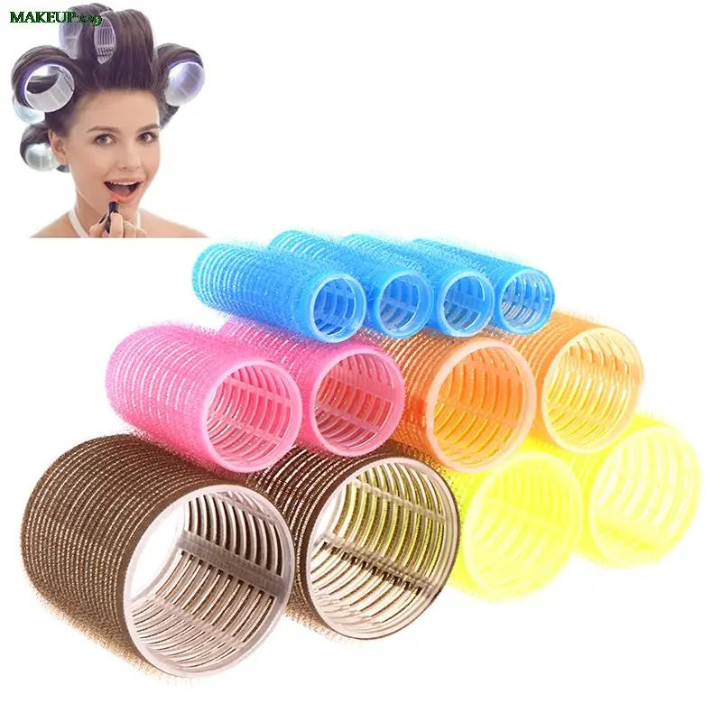 6 Pcs Self Grip Hair Rollers Magic Curler Plastic Self-adhesive Hair Curling Hairdressing Tool Girl Beauty Styling Tool