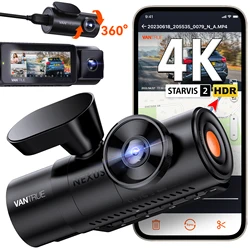 Vantrue N4 Pro 3 Channel 4K HDR WiFi Dash Cam for Car, Car Camera with STARVIS 2 Night Vision, Voice Control, 24h Parking Mode