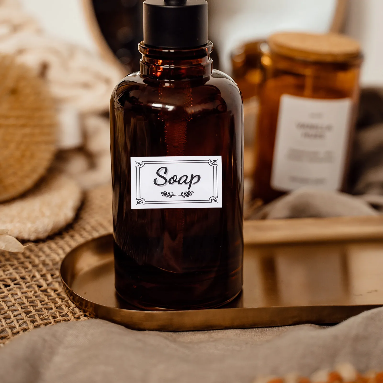 

Набор из 6 наклеек для бутылок-дозаторов мыла, водонепроницаемые прозрачные этикетки для контейнеров для лосьона и мыла, простые в использовании, съемные, многоразовые, для дома