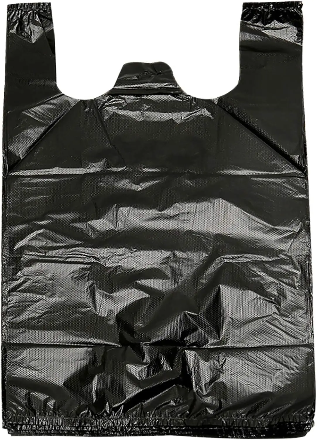 50/100 Stück schwarze Plastiktüten für die Küche, das Wohnzimmer, zur Reinigung, zur Müllentsorgung, zur Aufbewahrung von Müll und für die Verpackung von Take-away-Produkten, mit Tragegriff. – Detail 2