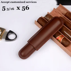 54 Ring  Man-made Leather Cigar Case Single Tube Cigar Holder Mini Humidor Travel  Box Portable Cigar Accessory for Cigar Lover